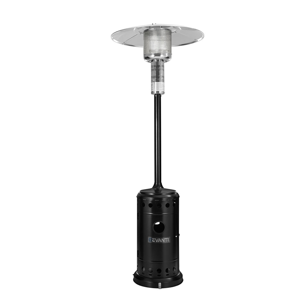 Devanti Outdoor Gas Patio Heater - 48,000 BTU Stainless Steel Patio Heater with Wheels & Adjustable Heat - Perfect for Backyard, Deck, Garden & Outdoor Dining Areas