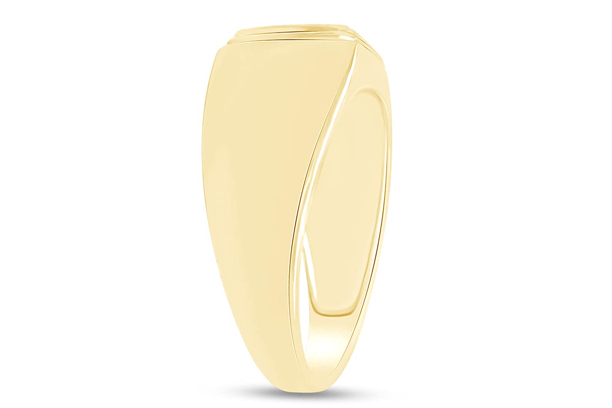 14K Gold Over Sterling Silver AFFY White Natural Diamond Cross Band Ring (0.05 Cttw) - Perfect for Weddings, Anniversaries & Religious Gifts