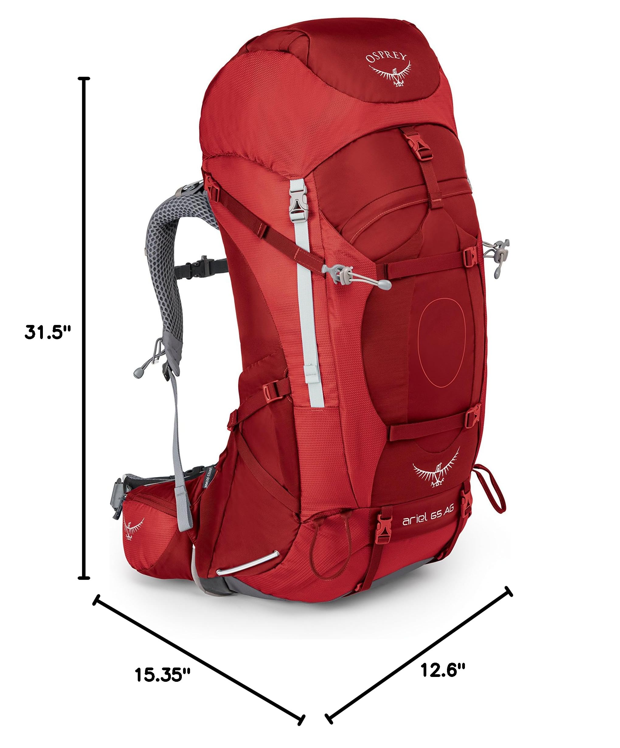 Osprey Ariel AG 65 Women's Backpacking Backpack - Lightweight Hiking Backpack with Anti-Gravity Suspension (2020 Model) | Perfect for Multi-Day Treks, Camping & Outdoor Adventures