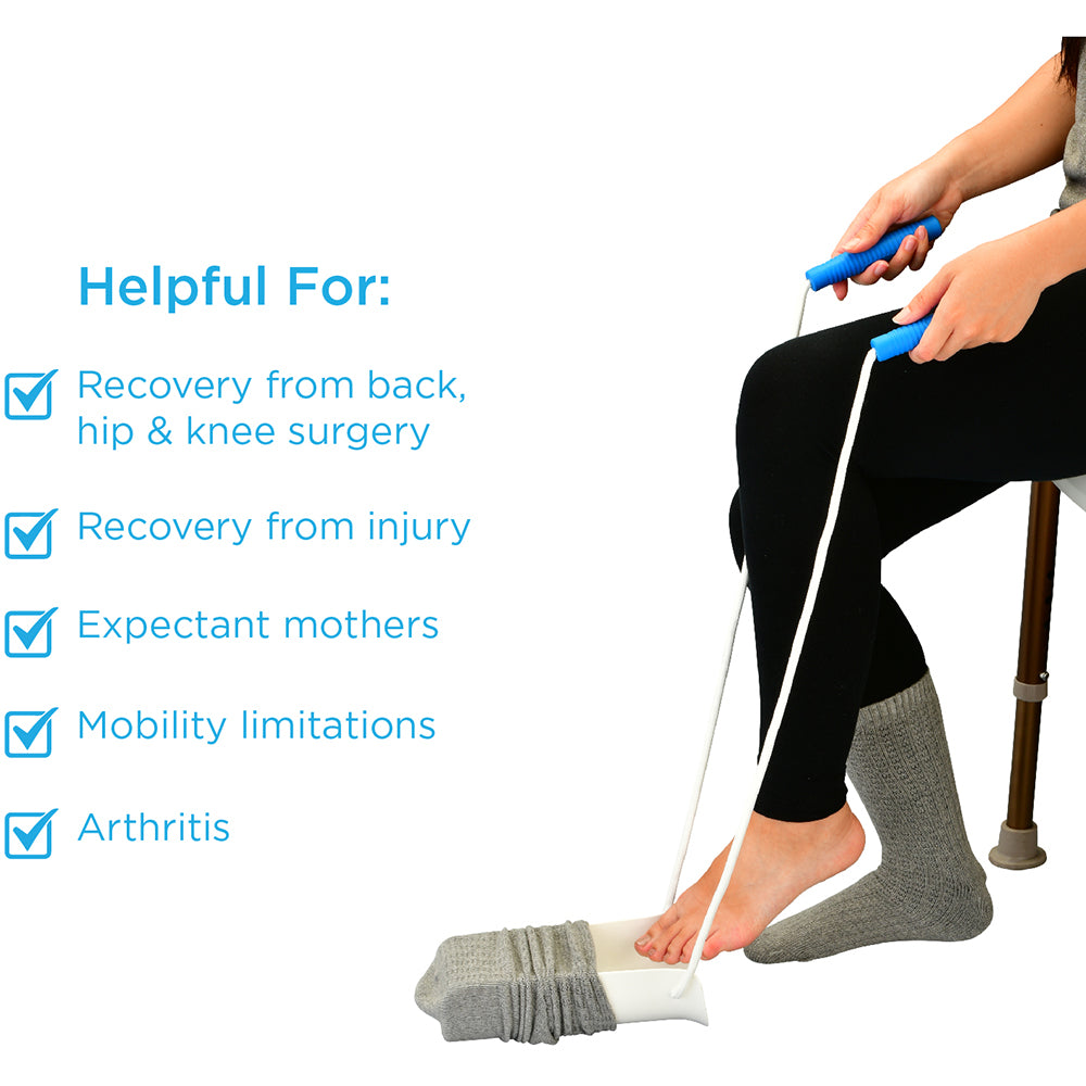 Best Sock Aid for Elderly & Disabled - Hard Plastic Design for Easy Dressing - Essential Mobility Aid for Seniors & Arthritis Patients