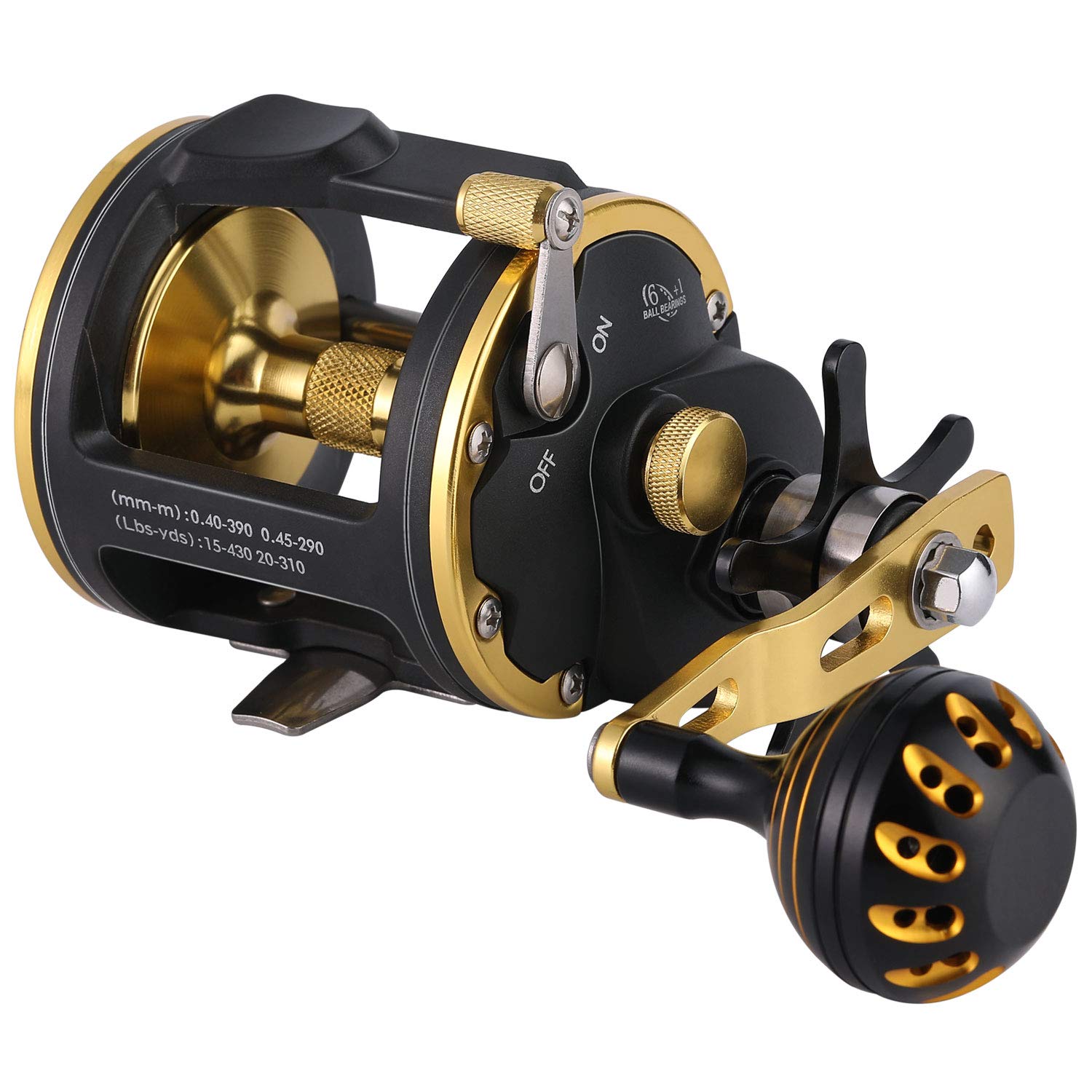 Sougayilang Saltwater Trolling Reel with Level Wind - Heavy Duty Boat Fishing Reel for Sea Bass & Grouper - Perfect for Deep Sea Fishing & Offshore Angling