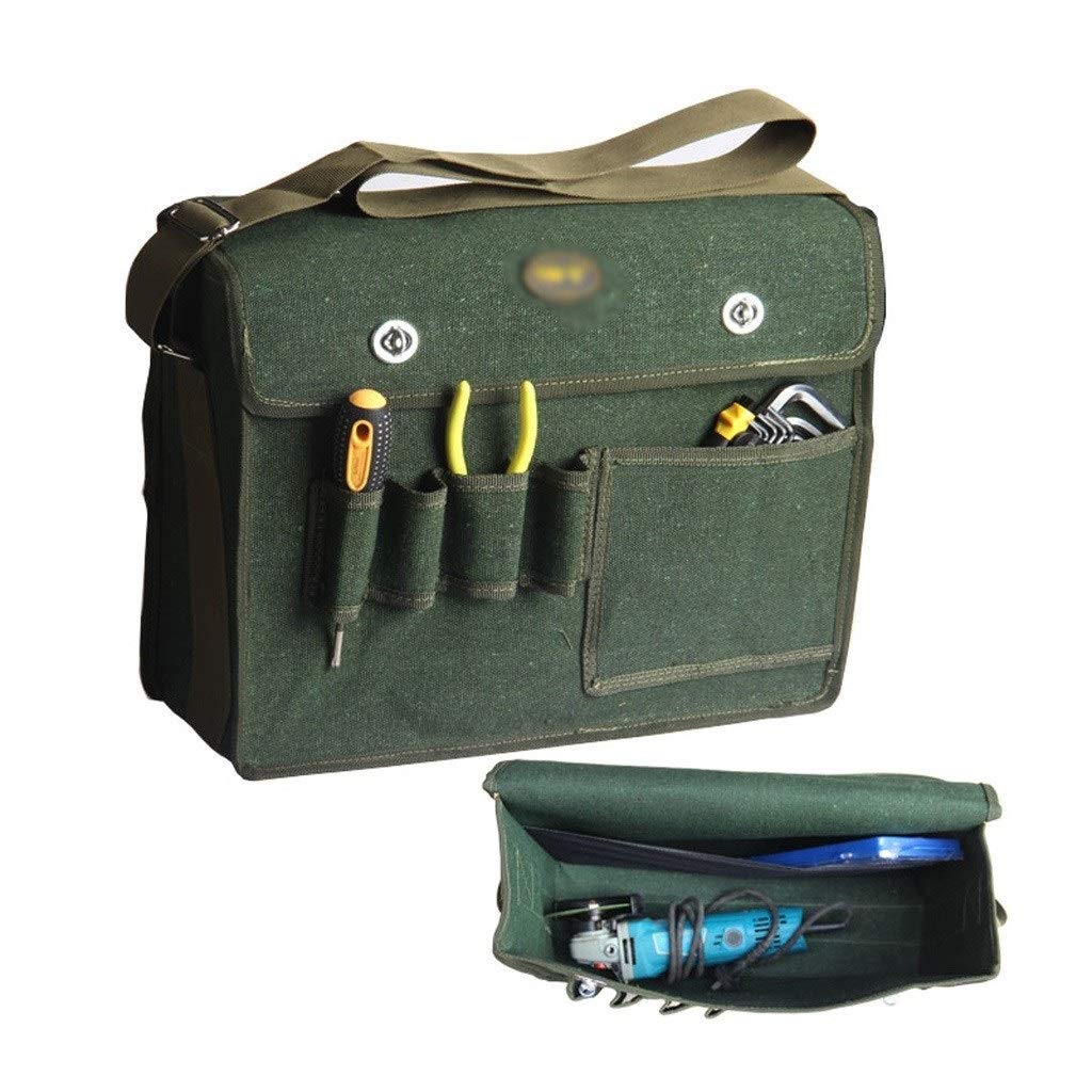 Yaoyaoshop Heavy Duty Waterproof Gardening Tool Bag - Dark Green Reusable Tool Storage Tote with Multiple Pockets for Garden Tools & Home Organization (Medium Size) - Perfect for Landscaping, DIY Projects & Workshop Storage