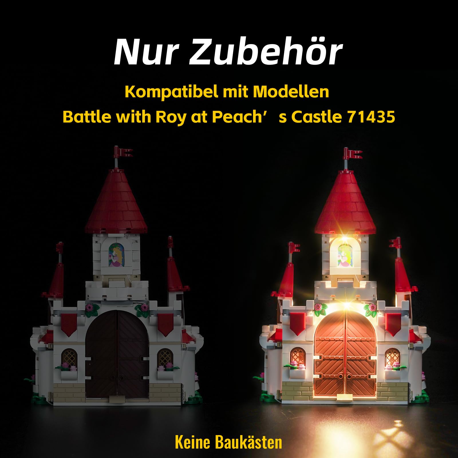 LED Light Kit for Lego 71435 Peach's Castle Showdown with Roy - Compatible Lighting Decoration Set for Creative Building Toys | Perfect for Display & Nighttime Play