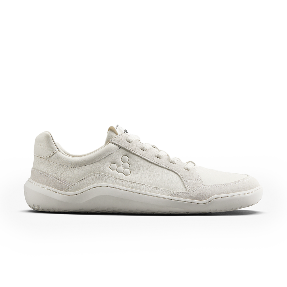 Vivobarefoot Gobi II Men's Premium Leather Sneakers - Breathable & Lightweight Walking Shoes for Outdoor Activities & Casual Wear (Vaporous Grey)
