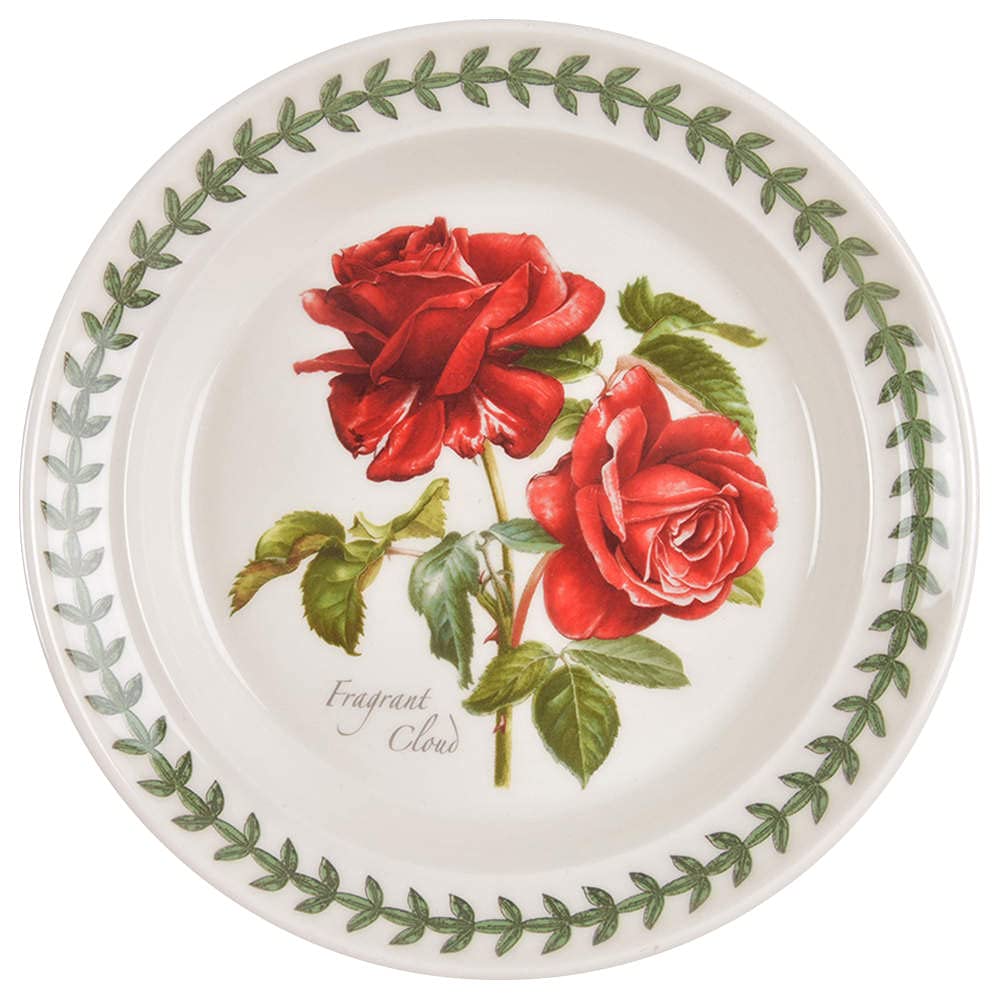 Portmeirion Botanic Garden Fragrant Cloud Roses Bread and Butter Plate - Elegant Floral Design for Tea Parties, Breakfast, and Home Decor
