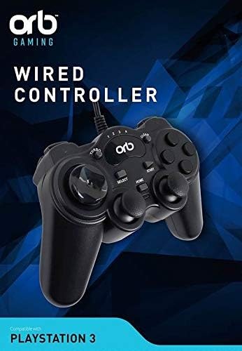 Antigrav Media ORB Wired Controller for PS3 - Ergonomic Gamepad with Vibration Feedback | Perfect for Fighting Games, Racing & Action Adventures on PlayStation 3