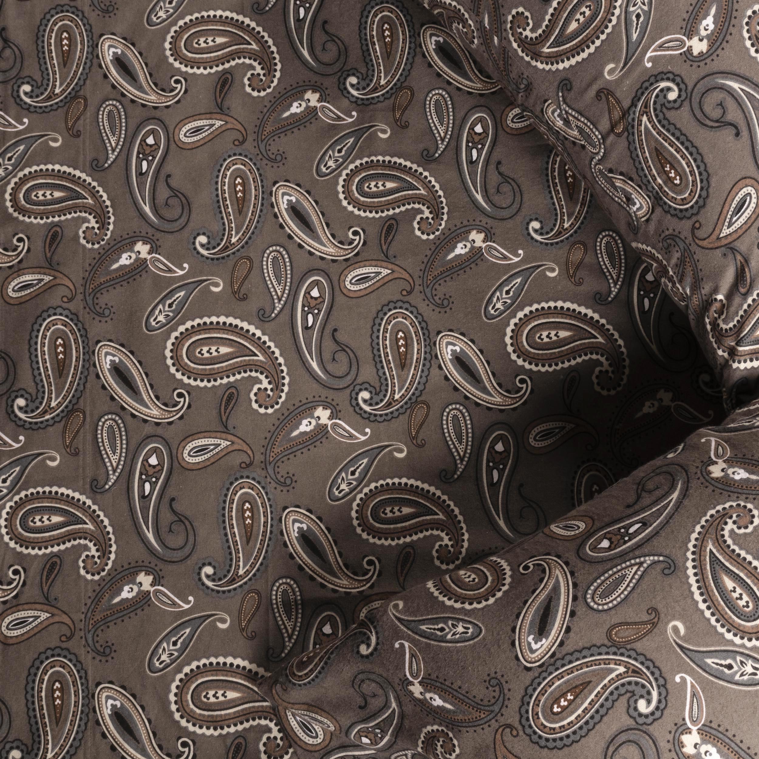 Soft Flannel Cotton Floral Paisley Bed Sheet Set with Deep Pockets - Queen Size, 4-Piece Set for Cozy Winter Nights & Guest Room Comfort