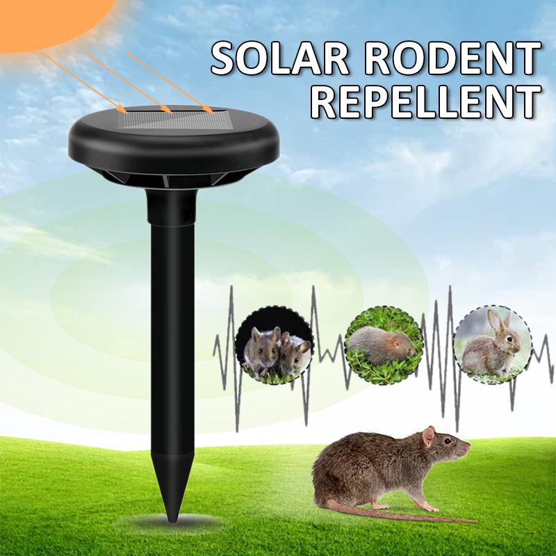 RR200 Solar-Powered Ultrasonic Rodent Repeller - Eco-Friendly Pest Control for Gardens, Yards & Outdoor Areas
