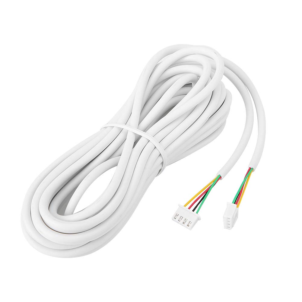 4 Core 30m Round Copper Cable for Video Door Phone System - Soft Copper Wire with PVC Insulation & Spare Connectors - Ideal for Home Security & Intercom Installation