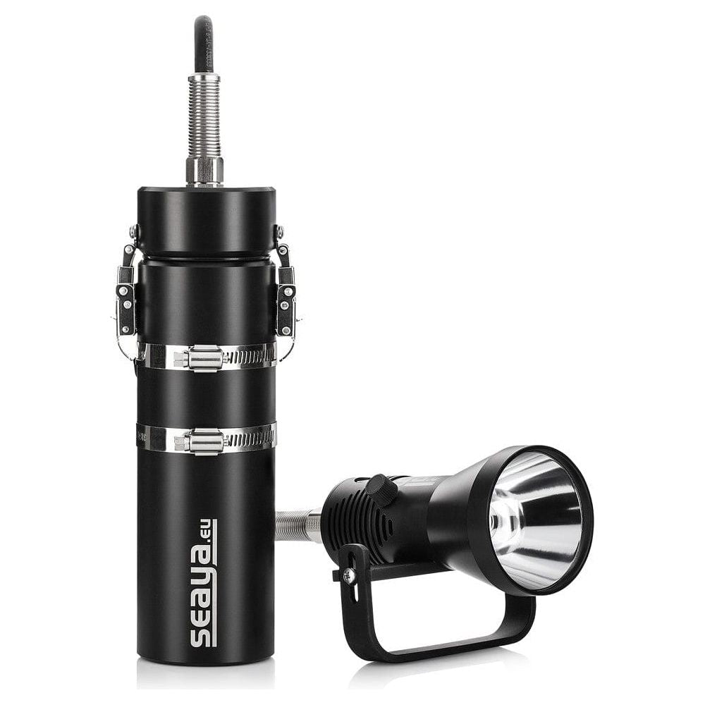 SeaYa LED 19W Zoom Rechargeable Dive Light with Umbilical Battery - Professional Underwater Scuba Diving & Night Snorkeling Gear