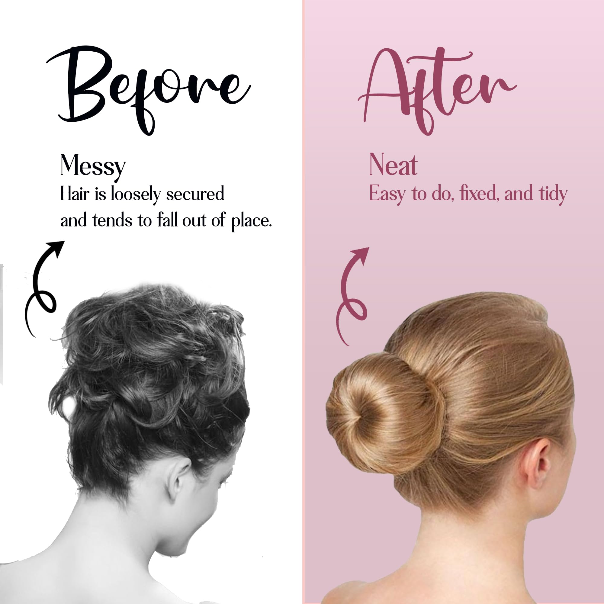 Andlane Hair Bun Maker French Twist Hair Fold Wrap Snap - Ballet Bun for Women and Kids (1 Black, 1 Brown) | Easy Updo Hairstyles for Dance, Work & Everyday Wear