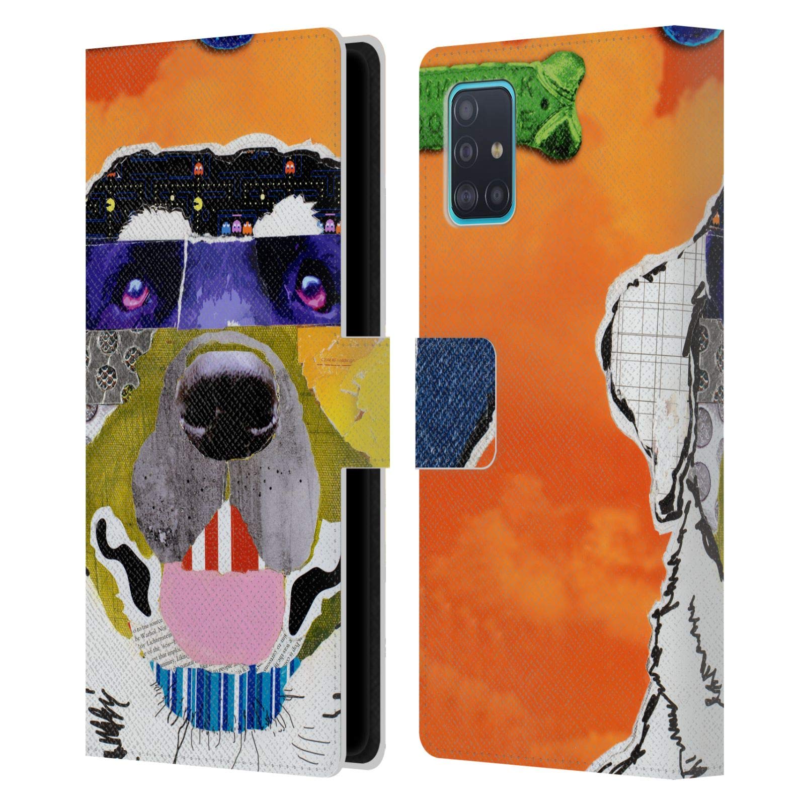 Head Case Designs Officially Licensed Michel Keck Labrador Dogs 3 Leather Book Wallet Case Cover for Samsung Galaxy A51 (2019) - Perfect for Work, Travel & Daily Protection