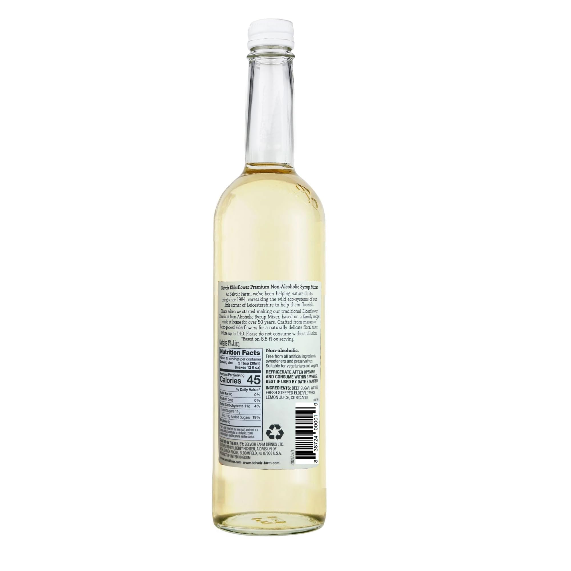 Belvoir Fruit Farm Elderflower Cordial 500ml | Premium British Elderflower Drink | Perfect for Cocktails, Mocktails & Summer Refreshments