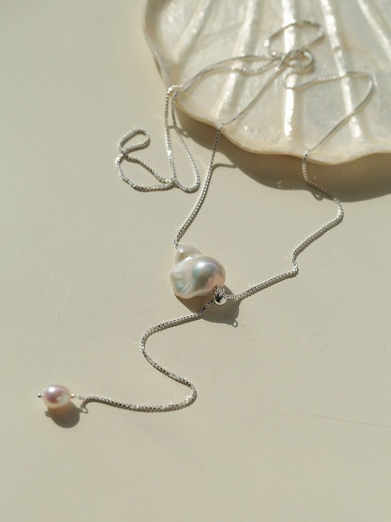 Elegant Baroque Pearl Y-Shaped Long Chain Necklace for Women | Vintage Style Jewelry Gift for Weddings & Special Occasions