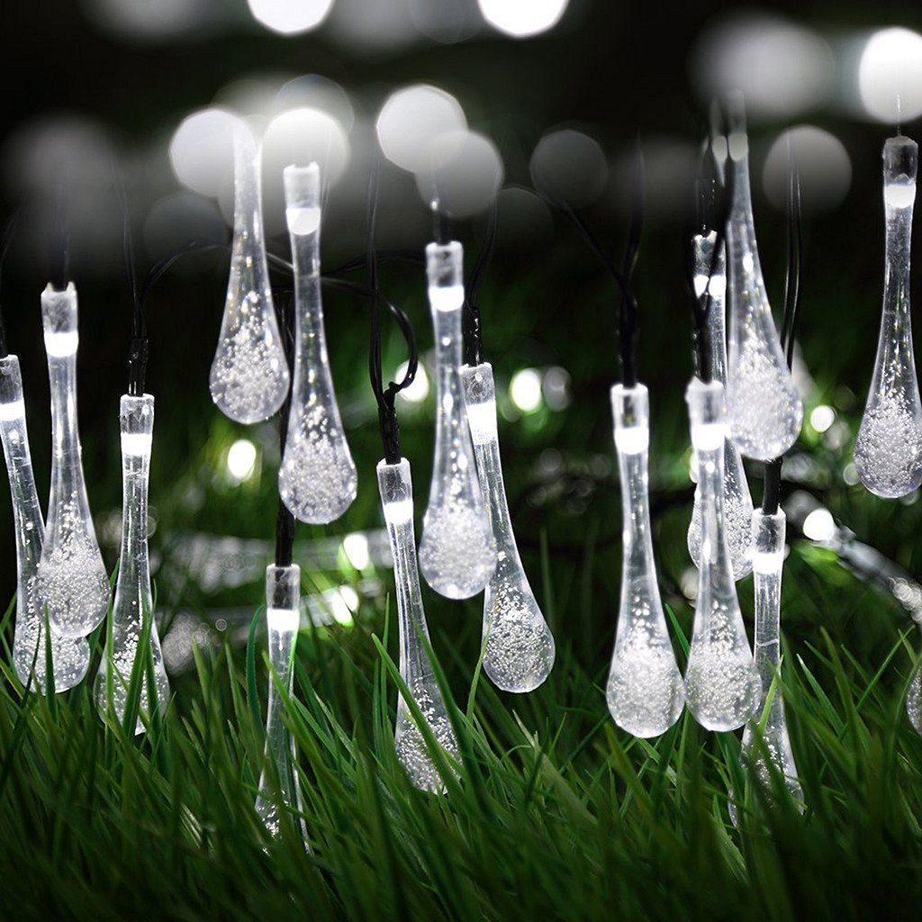 Solar Powered Outdoor String Lights - 20ft Waterproof 30 LED Christmas Fairy Lights with 8 Lighting Modes | Durable Garden Party Decor for Patio, Lawn, Fence, Wedding & Holiday Celebrations (White)