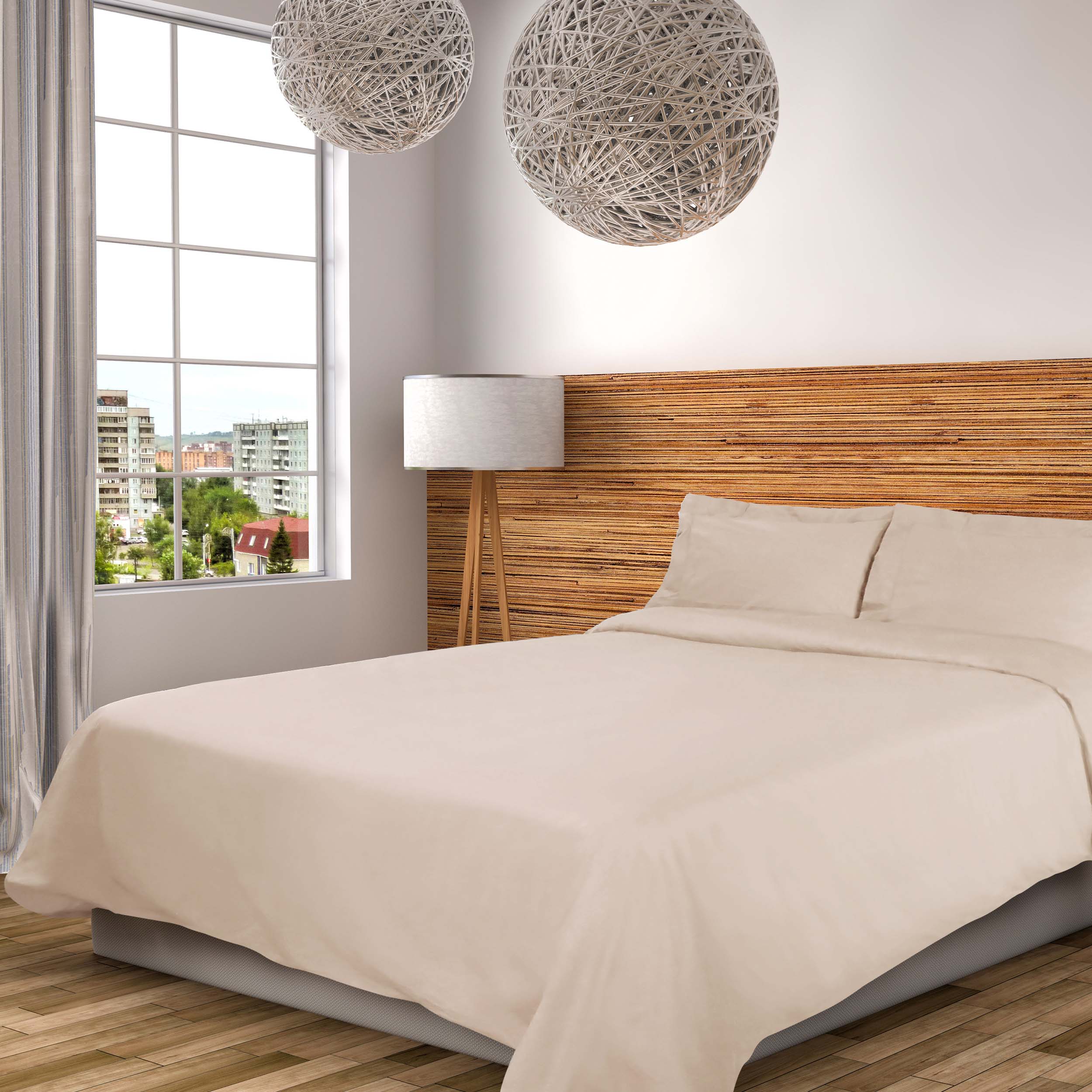 300 Thread Count Cotton Percale Solid Duvet Cover Set - Queen Size, Breathable & Soft Bedding Set for All Seasons - Perfect for Master Bedroom, Guest Room & Hotel Use