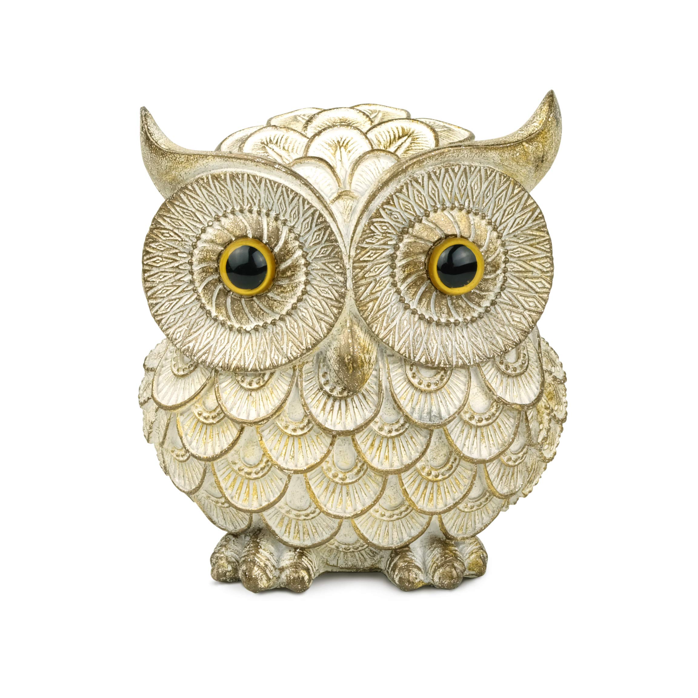 Garwor Owl Figurines - Elegant White Ceramic Home & Office Decor - Unique Bird Statue Gift for Nature Lovers (Small Size) - Perfect for Bookshelf Displays, Wedding Centerpieces & Housewarming Presents