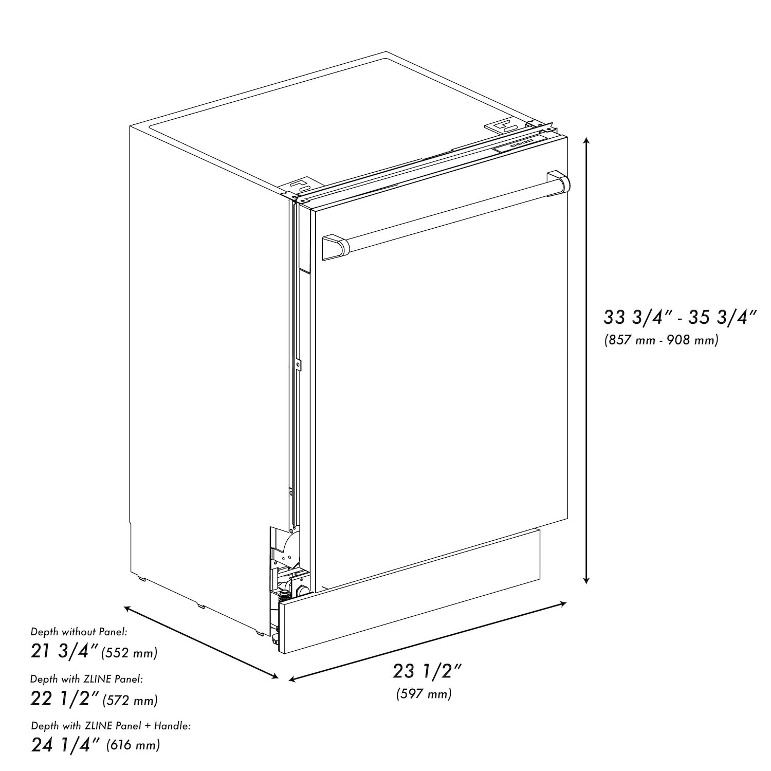 ZLINE Autograph Edition 24-inch 3rd Rack Top Control Tall Tub Dishwasher in White Matte with Polished Gold Handle - Ultra Quiet 51dBa (DWVZ WM 24 G) - Perfect for Modern Kitchens, Small Spaces & Open-Concept Homes