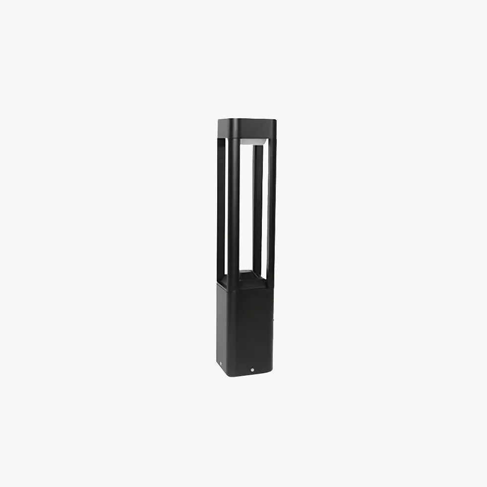 Outdoor Bollard Lights - Black Hollow Rectangular Sensor LED Landscape Lighting for Pathways, Driveways & Garden Decoration