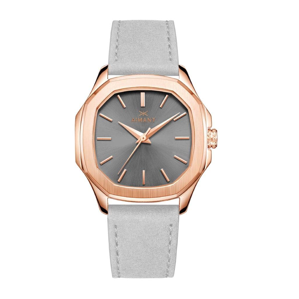 AIMANT Rome 42mm Men's Analog Leather Strap Watch - Classic Business & Casual Timepiece for Office, Dating & Everyday Wear