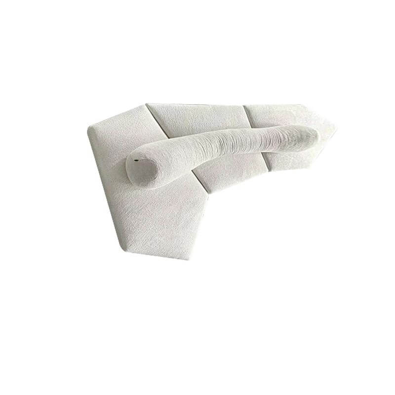 L-Shaped Corner Sectional Sofa in Chalk White - Left or Symmetrical Chaise Configuration - Perfect for Living Room, Family Room & Home Theater Seating