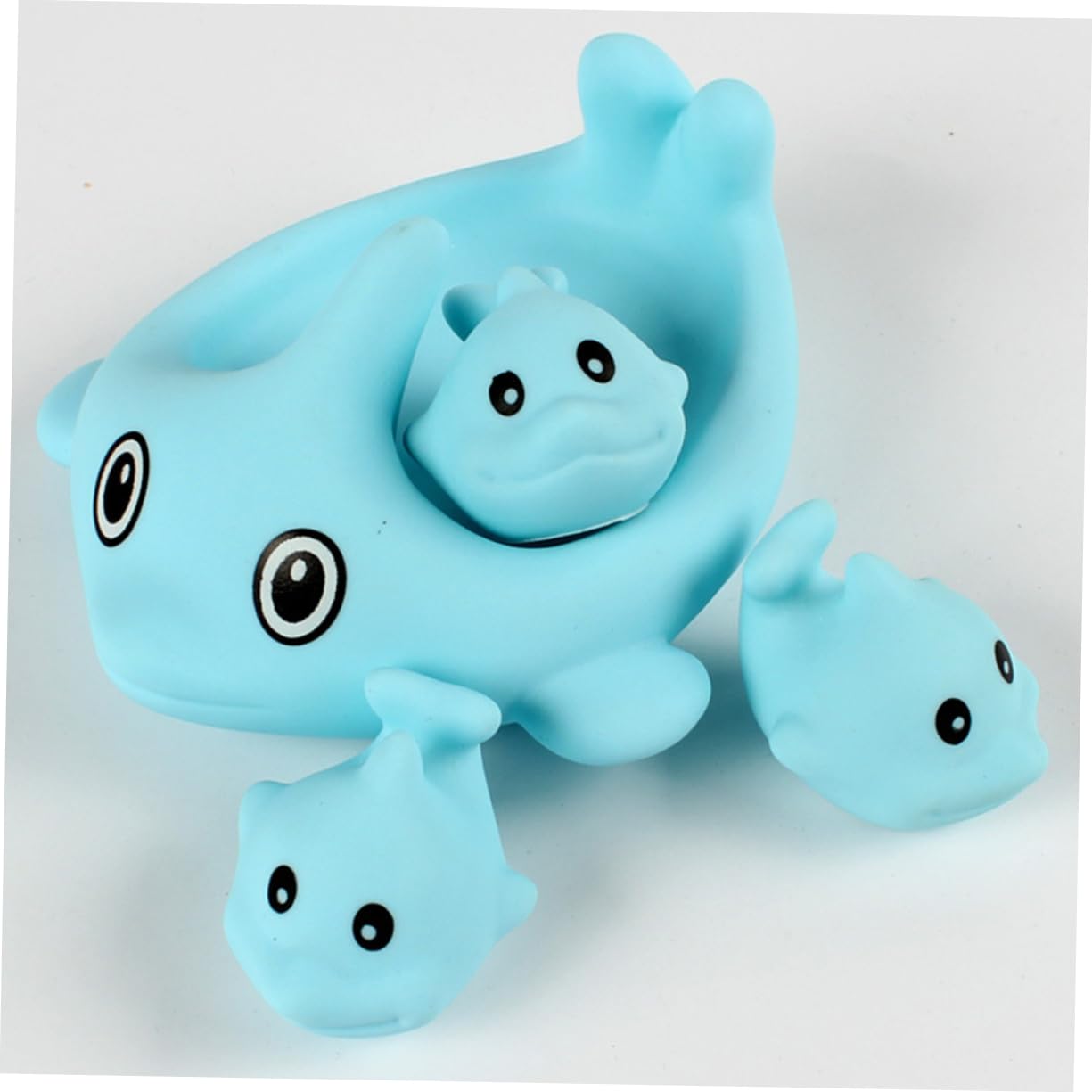 FAVOMOTO 4 Pack Bath Toys for Kids - Waterproof Vinyl Shower Games Set in Sky Blue - Fun Bathtime Play for Toddlers & Infants