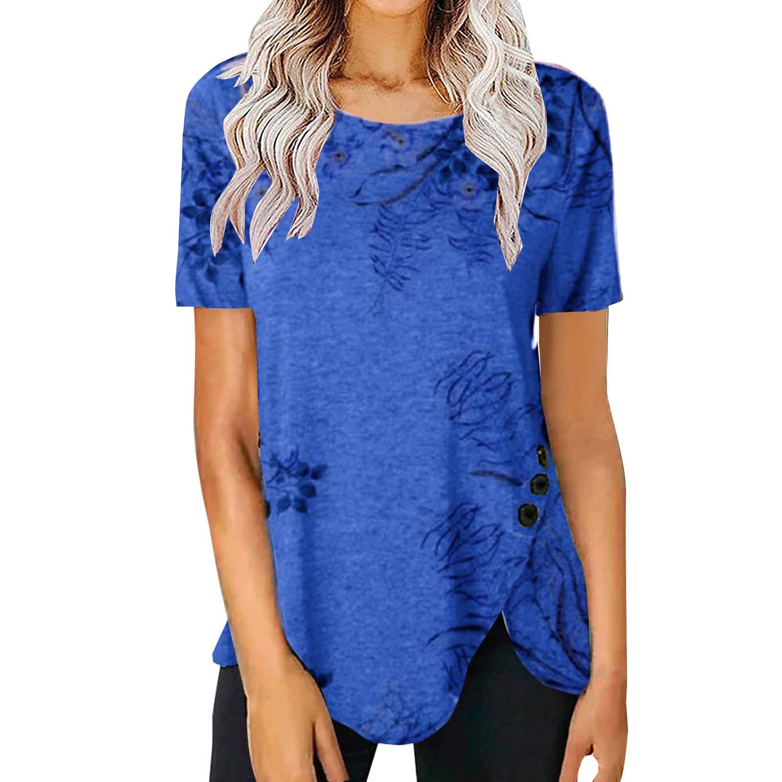 Stylish niucta V Neck T-Shirts for Women - Summer Casual Short Sleeve Blouse & Tunic Tops - Comfortable Work Shirts for Office & Everyday Wear