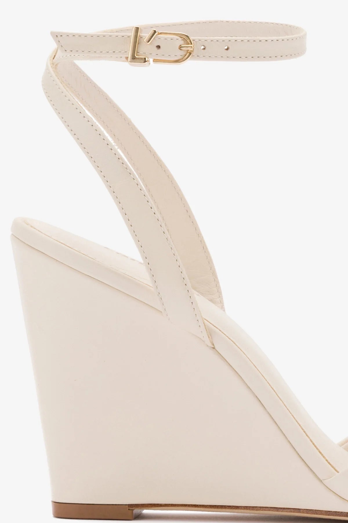 Yves Wedge Sandals in Ivory Leather - Comfortable Women's Casual Shoes for Summer Outfits & Beach Vacations