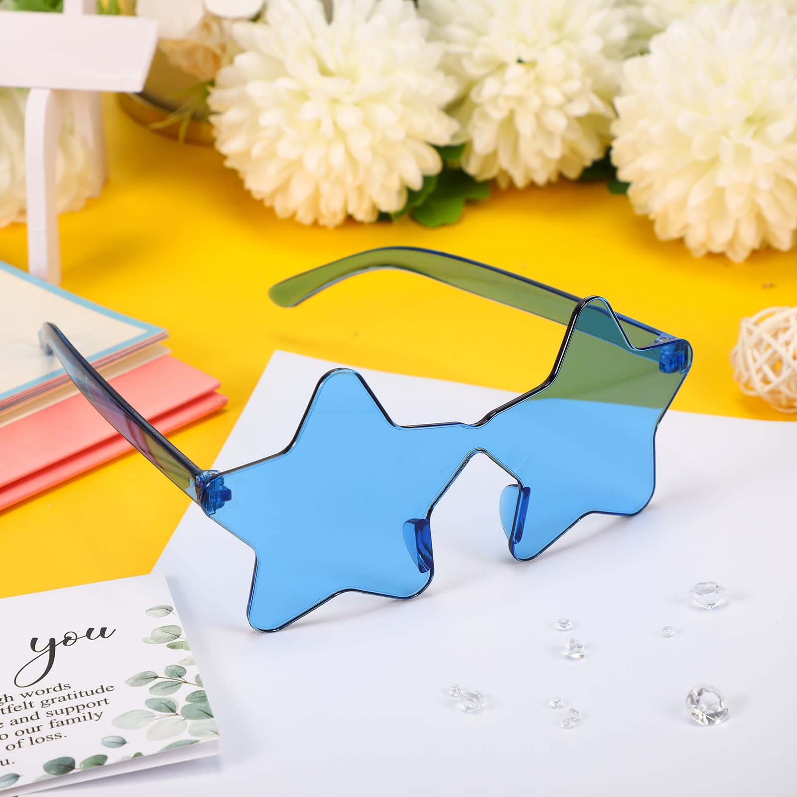 Stylish Rimless Star-Shaped Sunglasses for Women & Men - Trendy Candy Color Tinted UV Protection Glasses - Perfect for Summer, Beach, Parties & Fashion Accessories