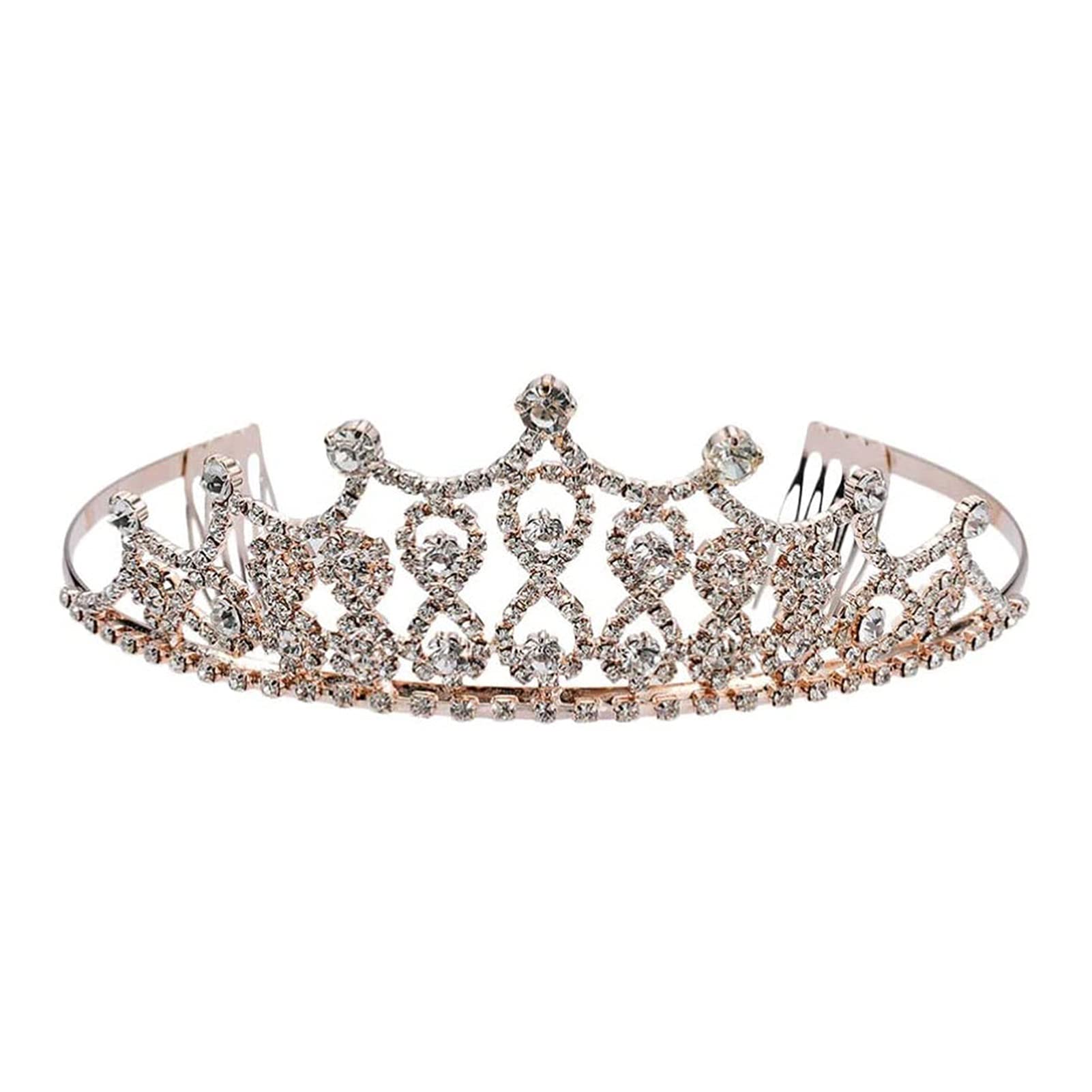 ONOTEC Vintage Queen Princess Tiara - Rhinestone Bridal Crown for Women & Girls - Wedding, Prom, Pageant Hair Accessory - Perfect for Brides, Flower Girls & Costume Parties
