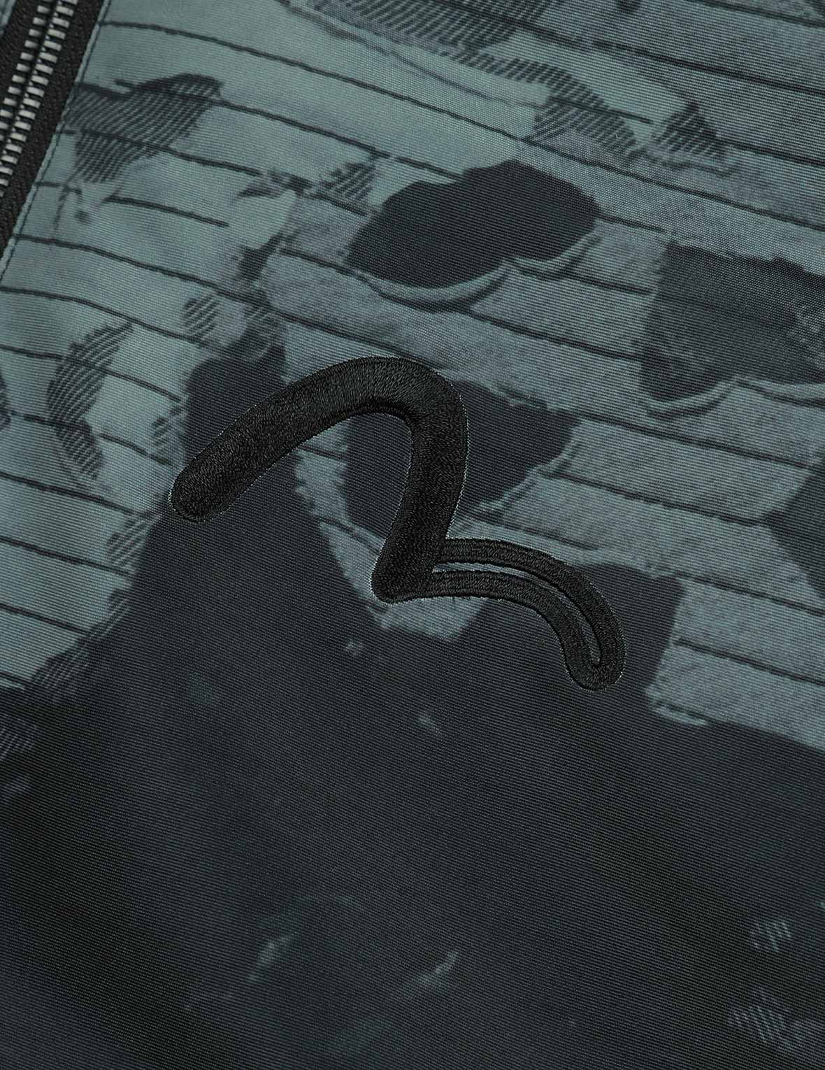 Stylish Deconstructed Print & Logo Embroidery Relaxed Fit Down Jacket for Men - Warm Winter Coat for Outdoor Activities, Streetwear Fashion