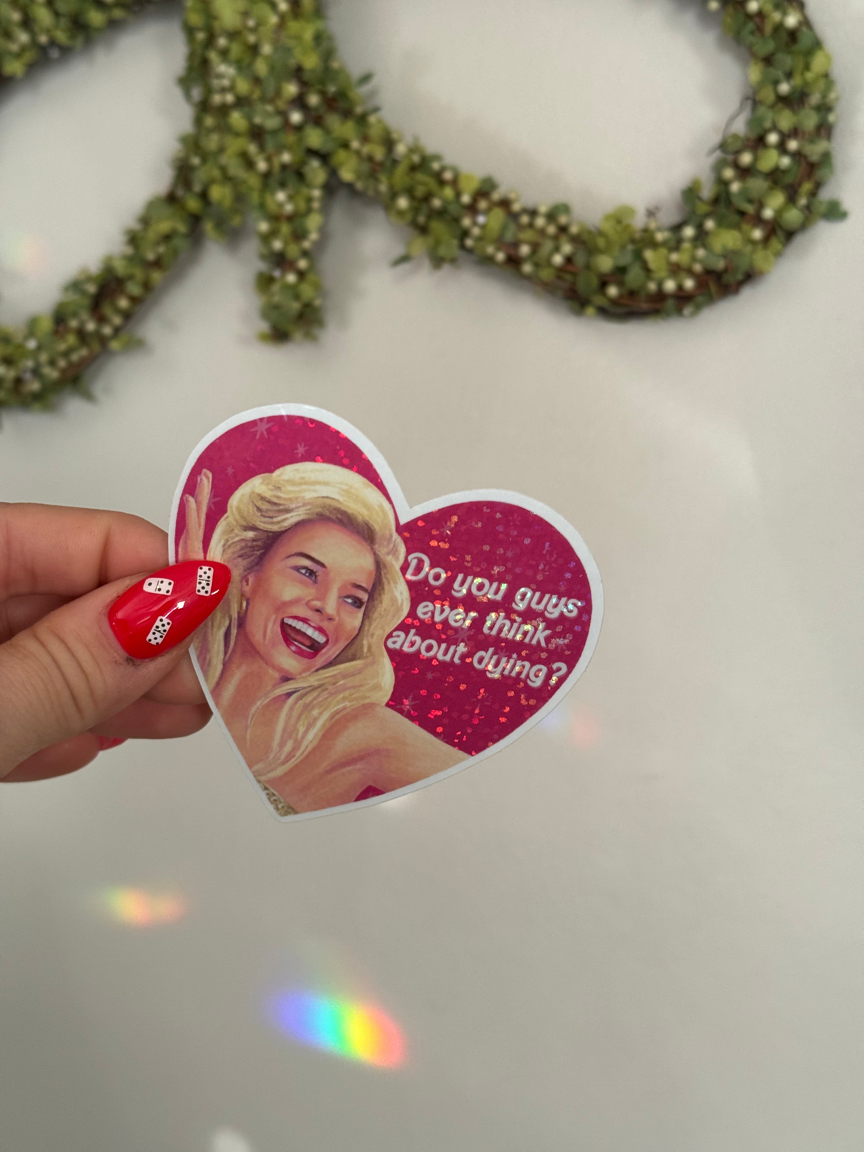 Glitter Sticker - Funny Dark Humor Decal for Laptops, Water Bottles & DIY Crafts - Perfect for Gifts and Personalization