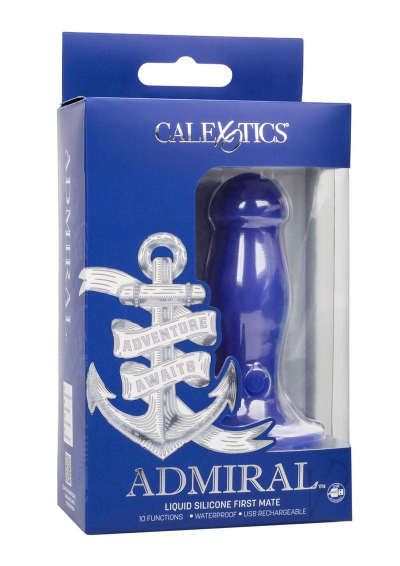Admiral Liquid Silicone Rechargeable Anal Probe - Waterproof & Body-Safe - Perfect for Couples Play & Solo Exploration (Blue)