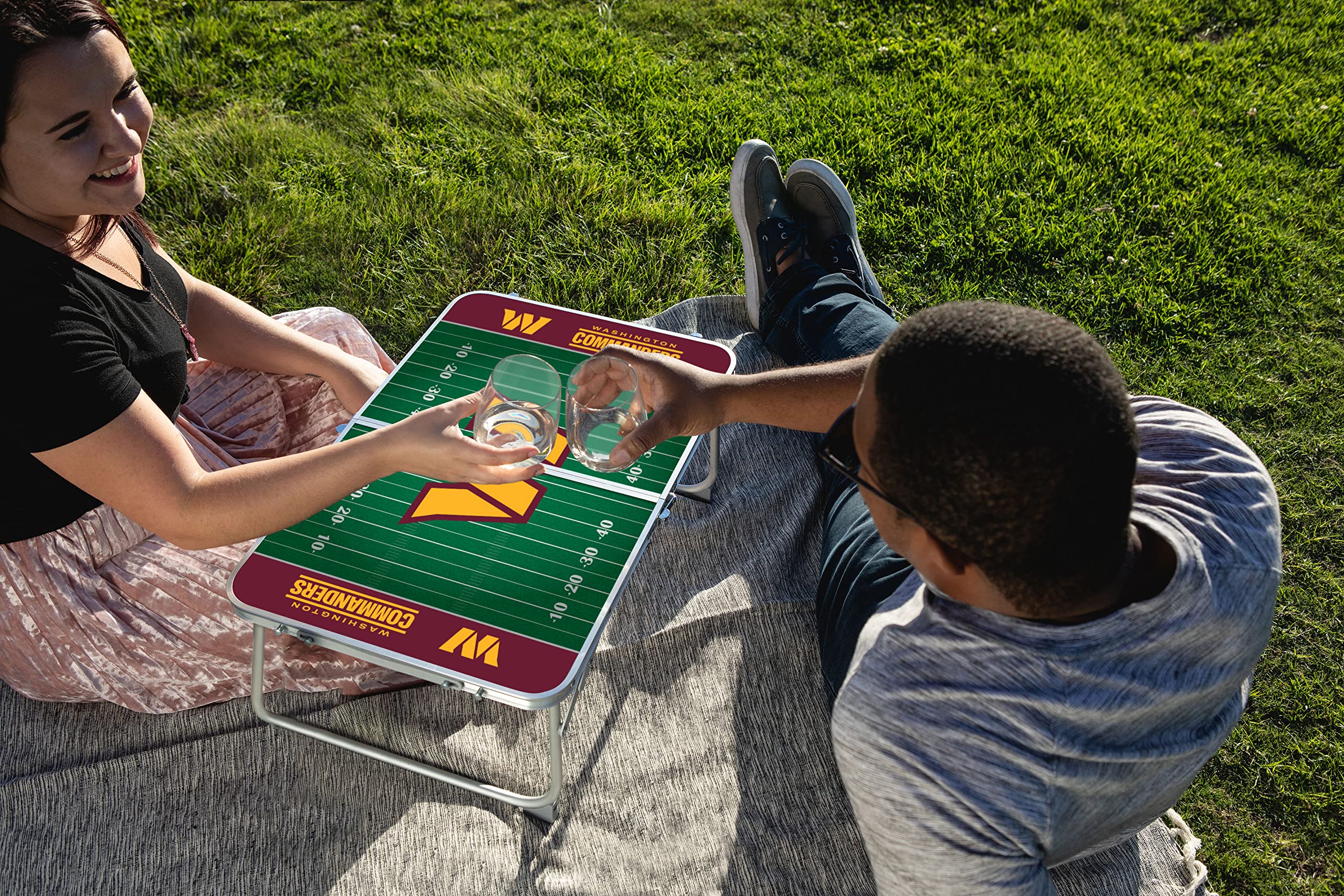 PICNIC TIME NFL Concert Mini Portable Folding Table - Small Lightweight Picnic Table for Outdoor Events, Tailgating, Camping & Beach Parties