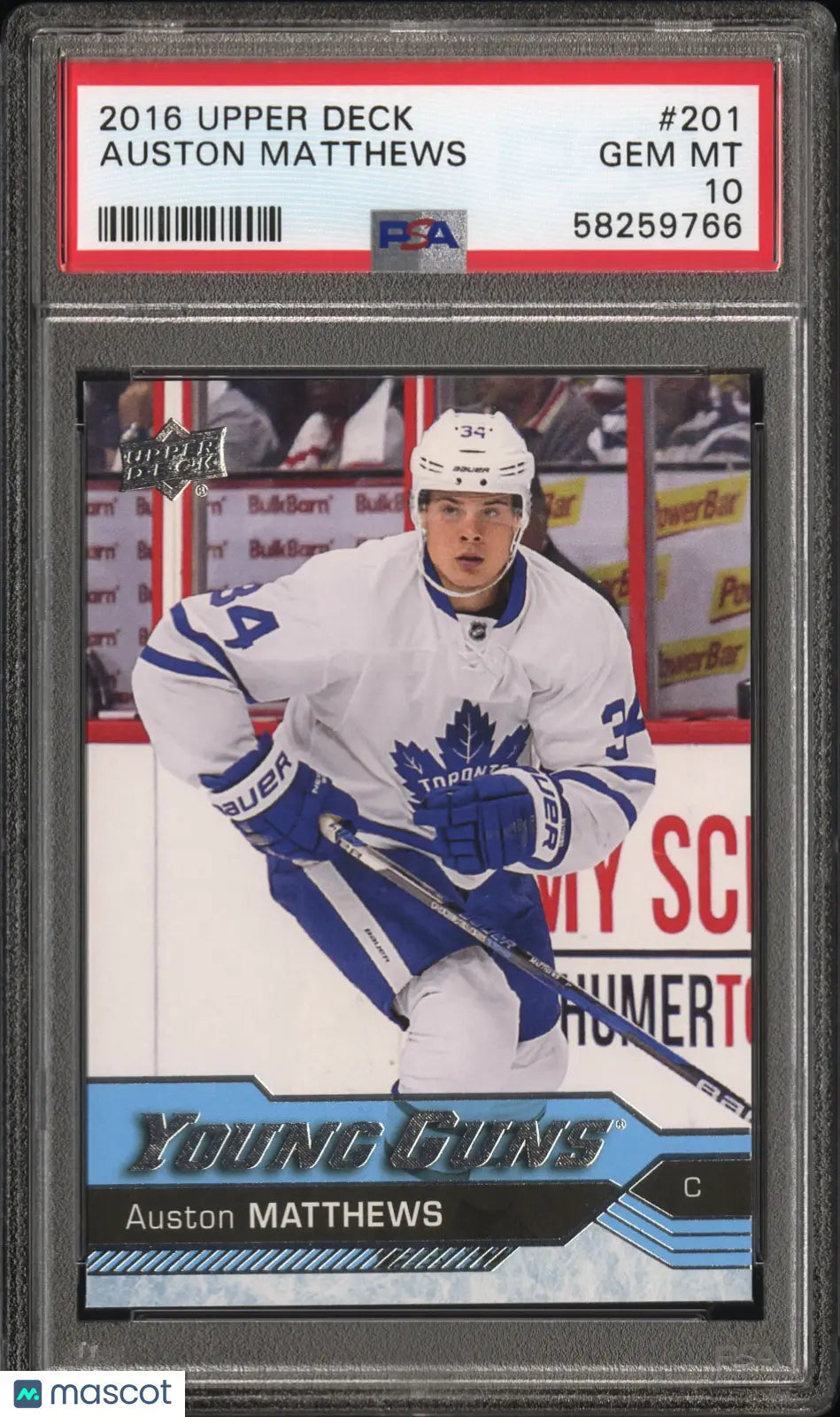 2016-17 Upper Deck Series One Hockey Auston Matthews Young Guns PSA 10 #201 Rookie Card - Perfect for Collectors & Hockey Fans, Great for Display & Investment