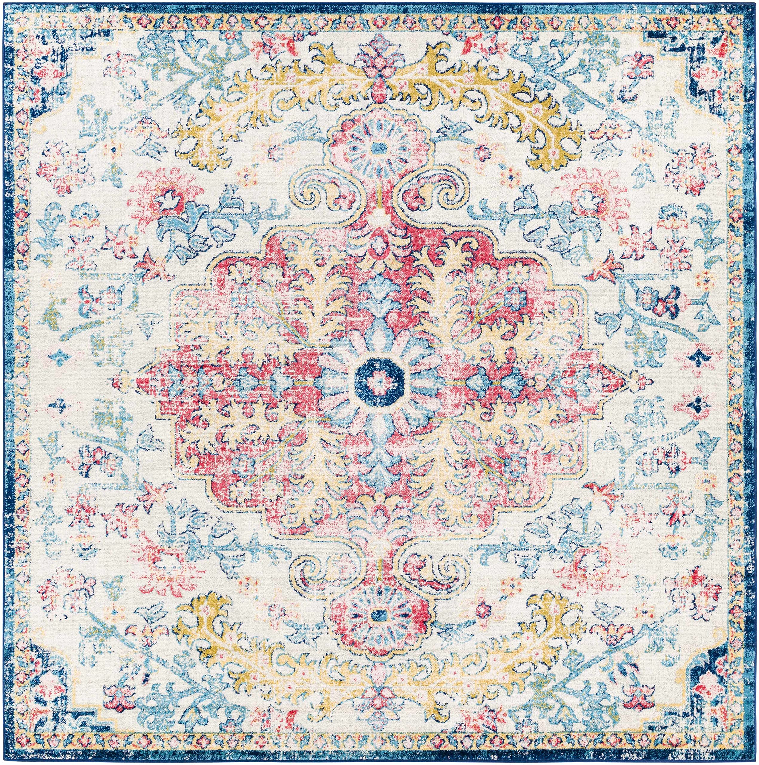Hauteloom Corrimal Traditional Blue and Purple Area Rug 5'3