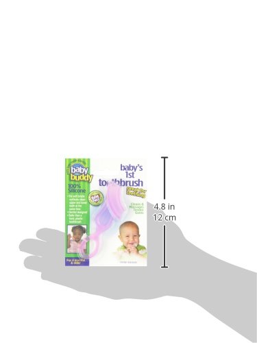 Baby's First Toothbrush - Soft Silicone Bristles for Gentle Teeth & Gum Cleaning | Safe for Infants 4+ Months | Pink (1 Pack) | Perfect for Early Oral Care & Teething Relief