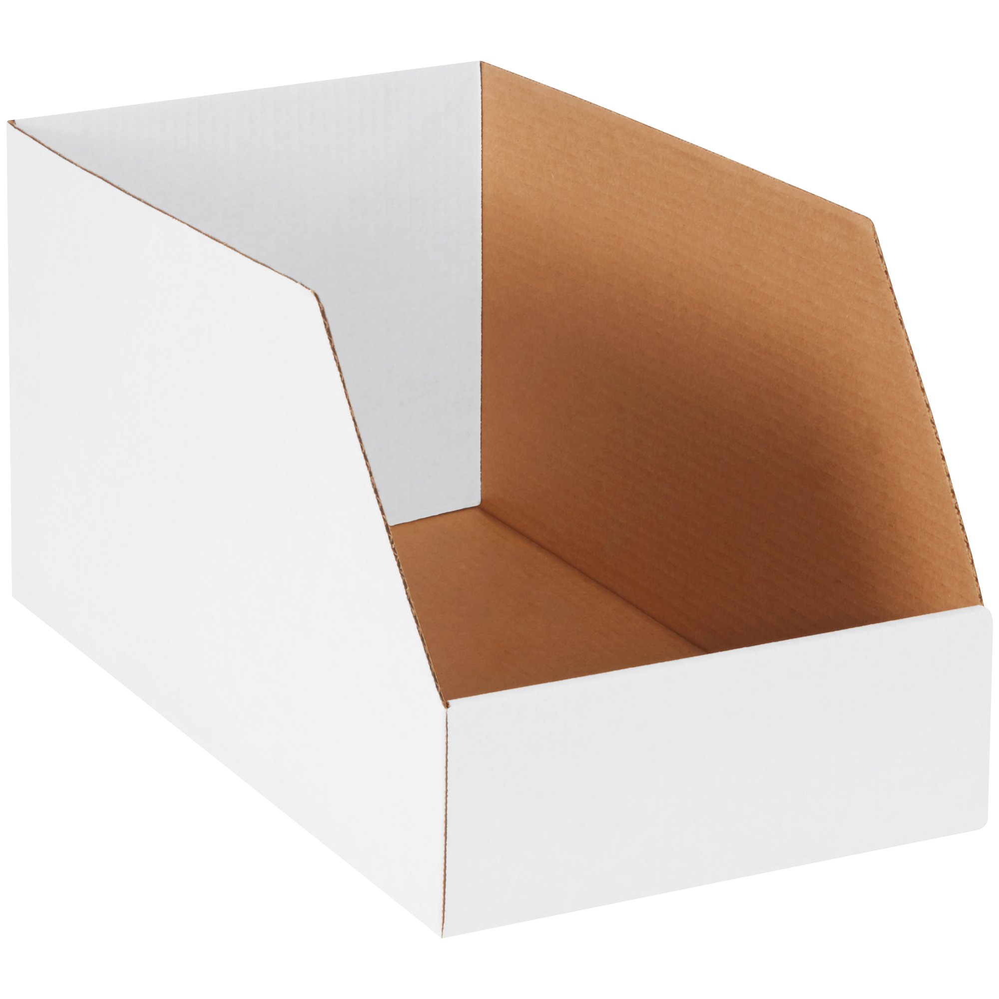 Extra Large Open Top Storage Bins 10x18x10 Inches - Heavy Duty White Cardboard Boxes (25 Pack) for Moving, Packing & Warehouse Organization