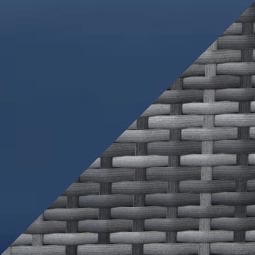 Grey Rattan&dark Blue