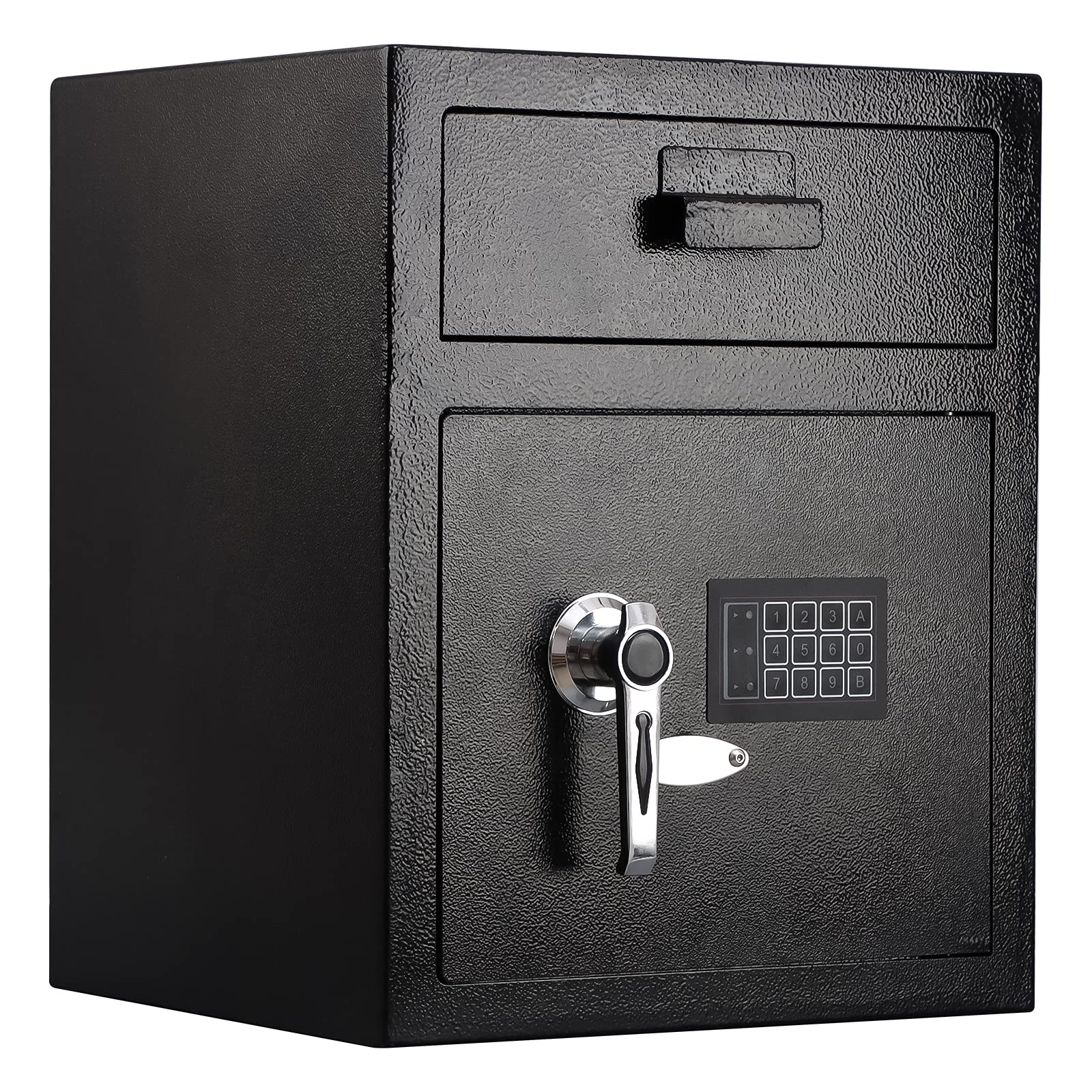 KYODOLED Digital Safe Box - Electronic Steel Security Safe with Keypad & Emergency Keys, Locking Drop Box with Deposit Slot - 13.78