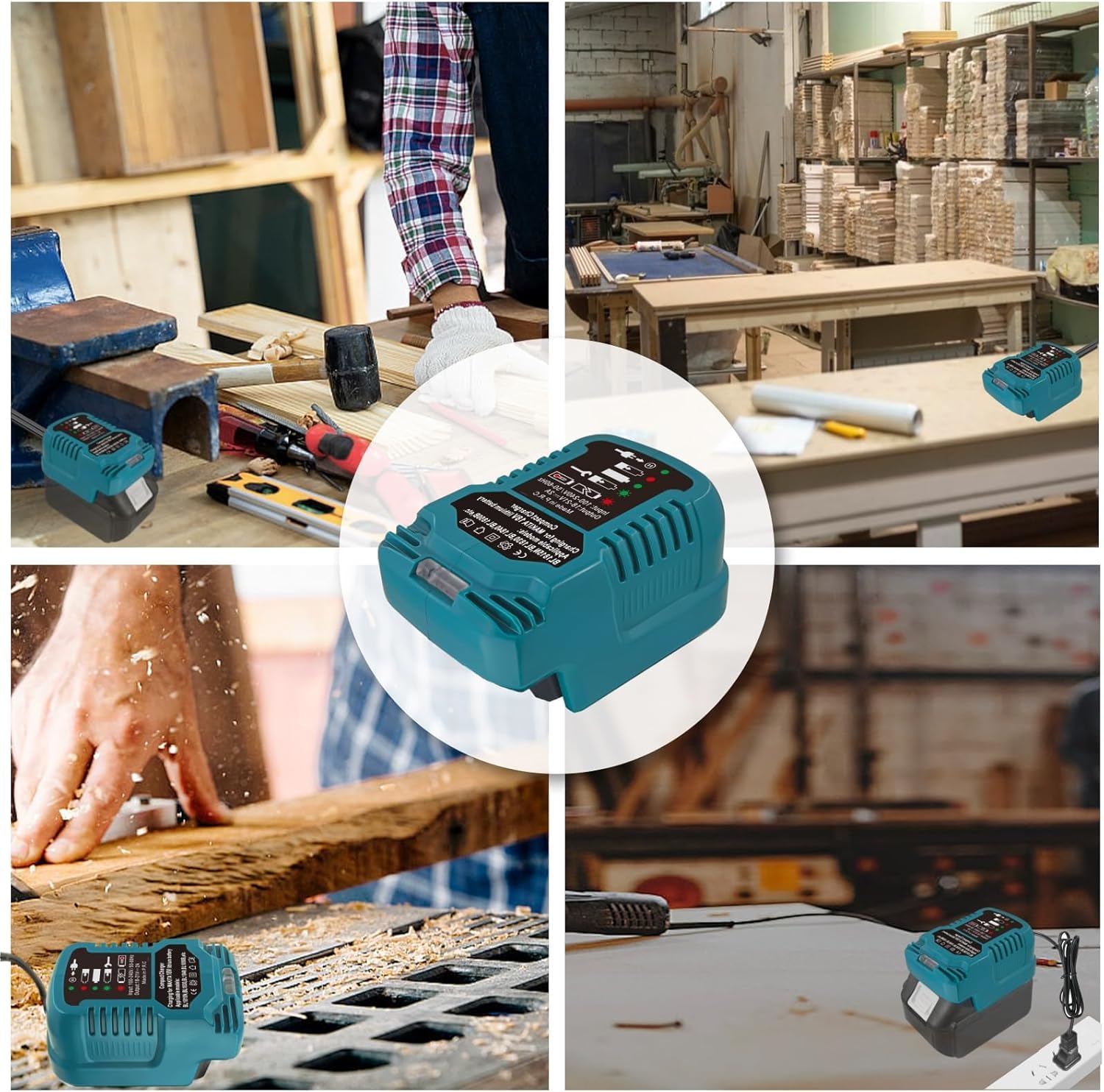 Makita 18V Battery Charger - Fast Charging for 18V LXT Lithium-Ion Batteries (110V Home Input) - Perfect for Power Tools, DIY Projects & Professional Worksites
