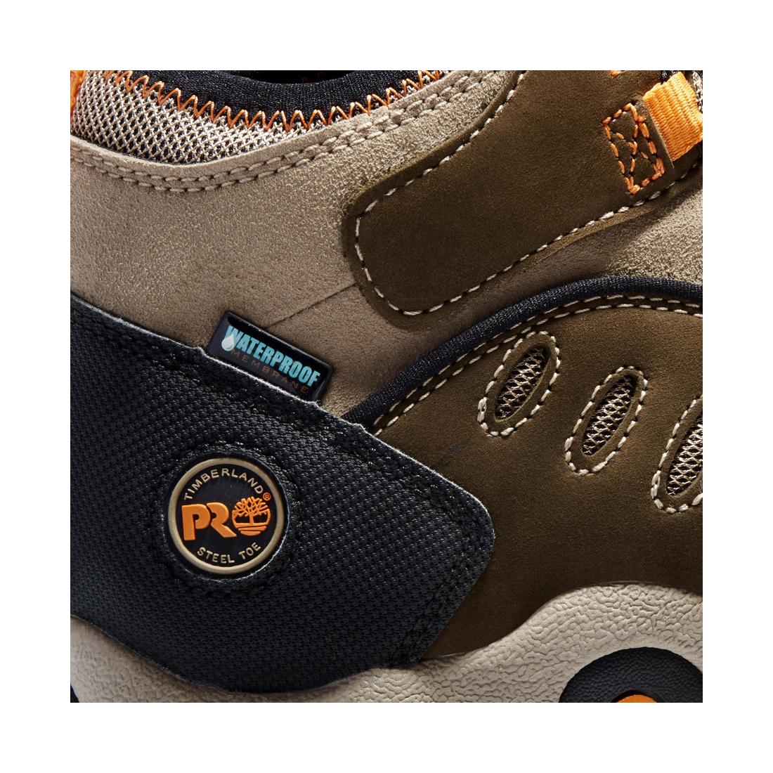 Mudslinger Steel Toe Waterproof Work Boots for Men - Brown Safety Shoes for Construction, Hiking & Outdoor Work | Slip Resistant & Comfortable