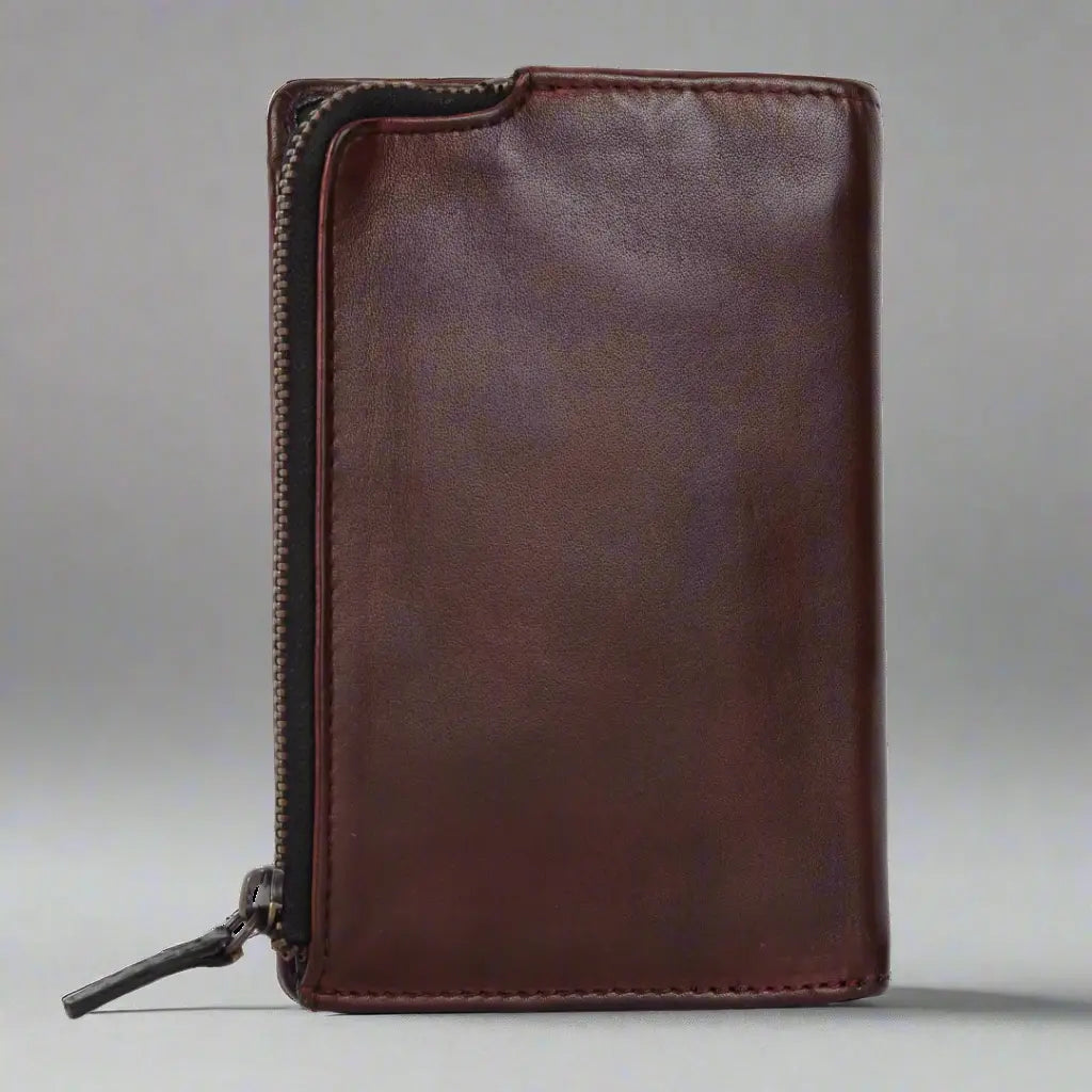 MET Women's Two-Tone Zip Around Leather Wallet - Stylish & Durable RFID Blocking Wallet for Everyday Use, Travel & Gift Giving