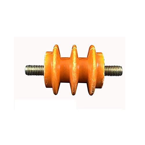 High Voltage Yellow Insulator with 2 M10*19mm Screw Rods - 45mm x 50mm (8Pcs) for Electrical Equipment, Power Lines & DIY Projects