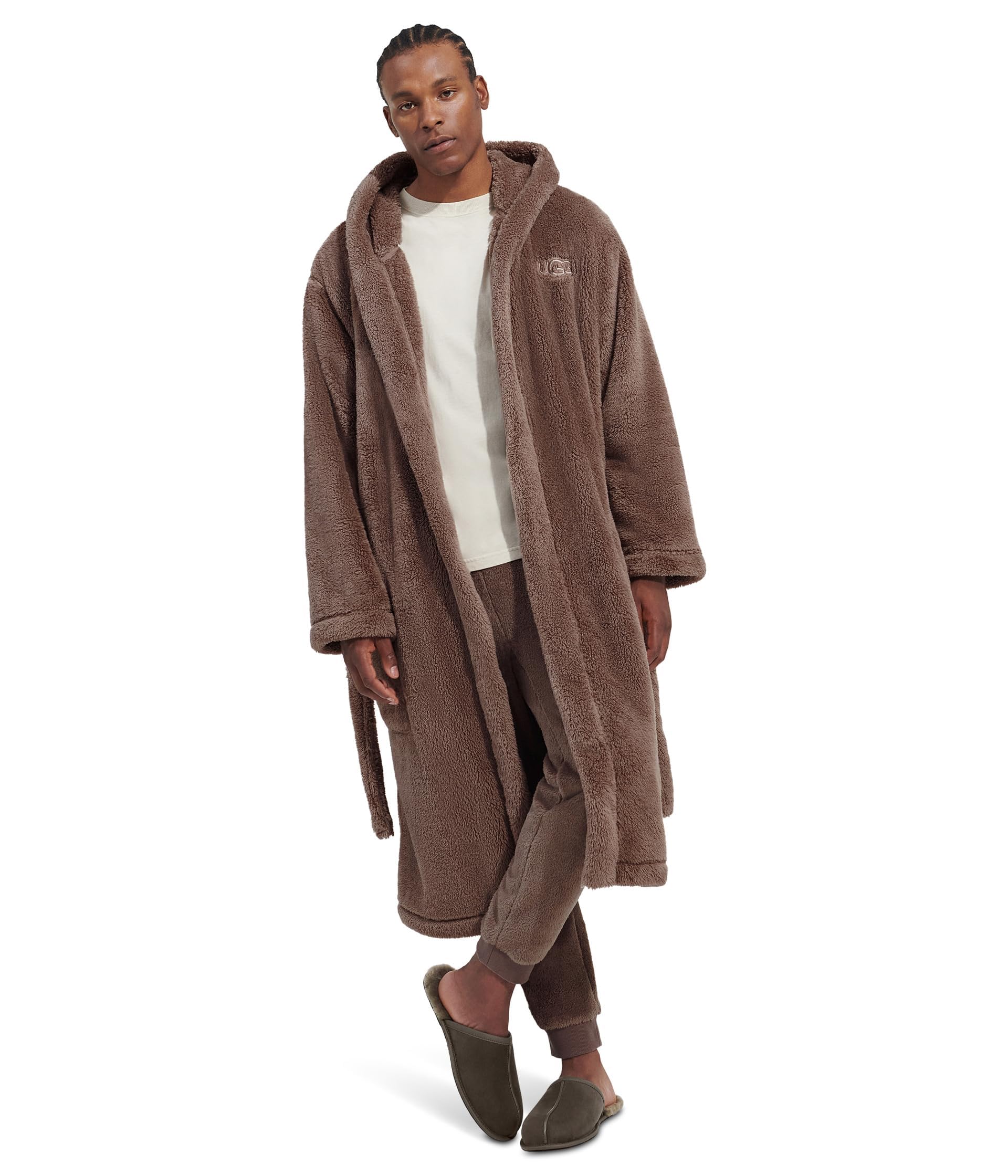 UGG Men's Beckett Robe - Soft Plush Fleece Bathrobe for Men, Cozy Loungewear with Pockets, Perfect for Spa, Home Relaxation & Winter Comfort