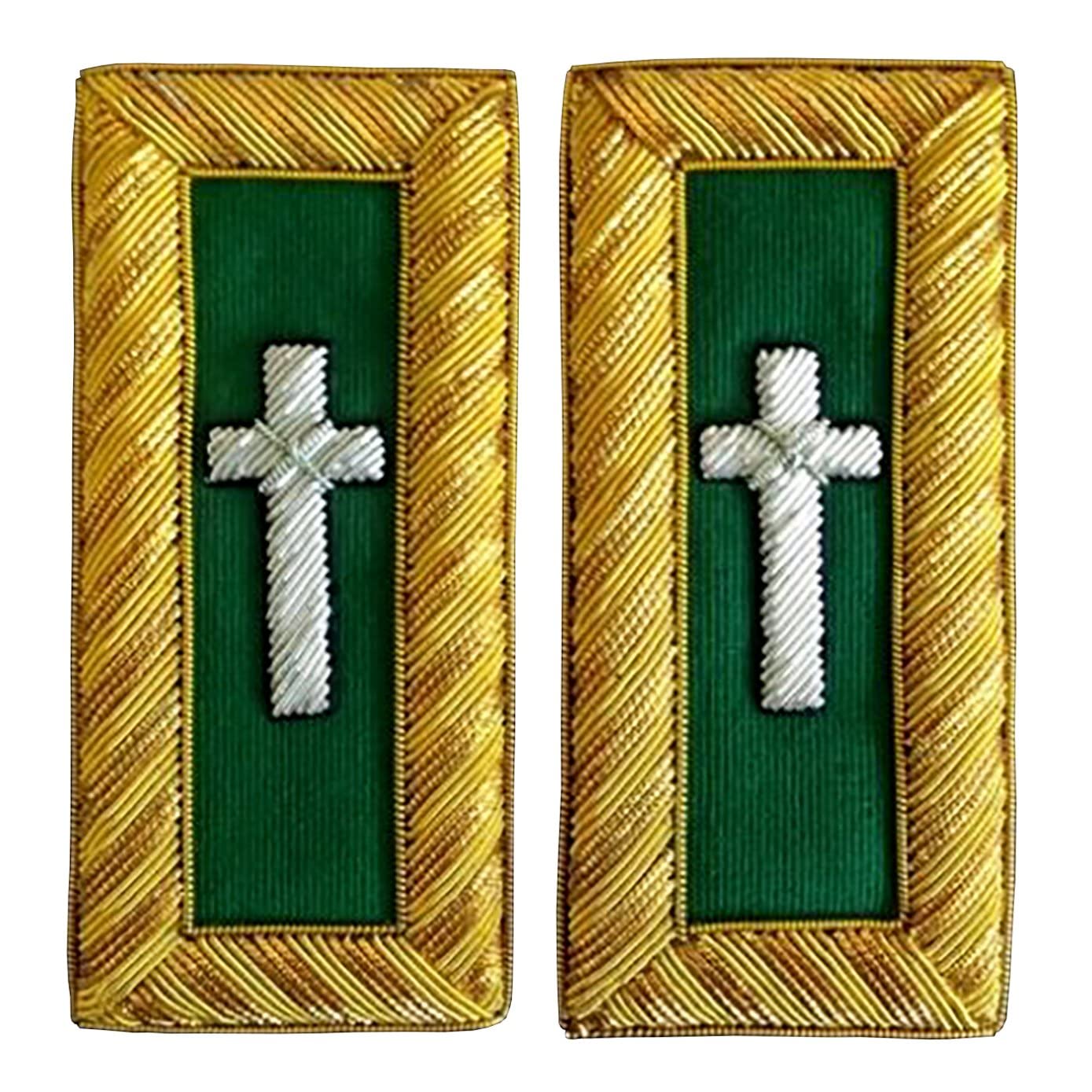 Knights Templar Shoulder Boards - Premium Bullion Embroidery for Military Uniforms & Historical Reenactments