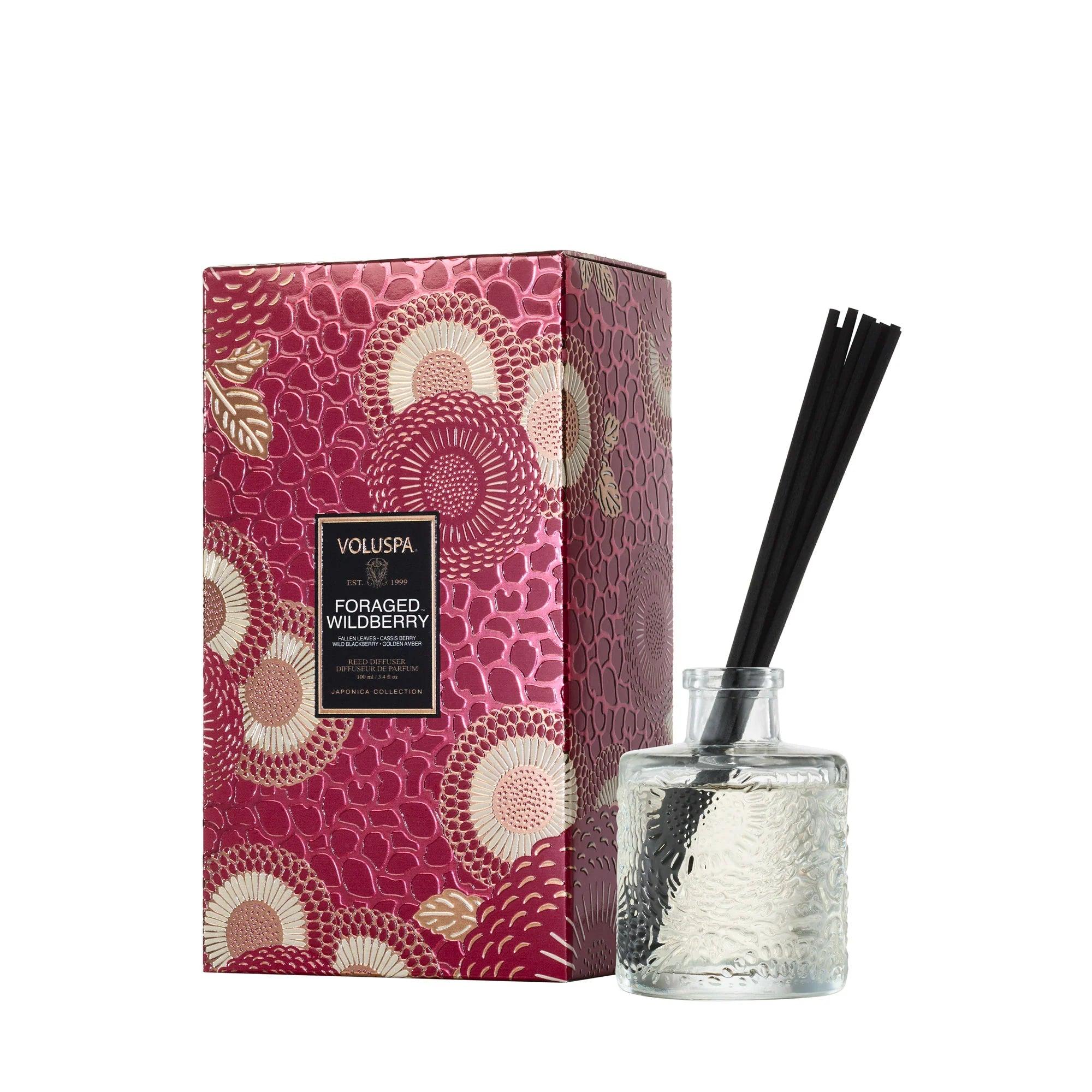 Premium Foraged Wildberry Reed Diffuser - Natural Aromatherapy for Home, Office & Spa - Long-Lasting Fragrance Oil Set