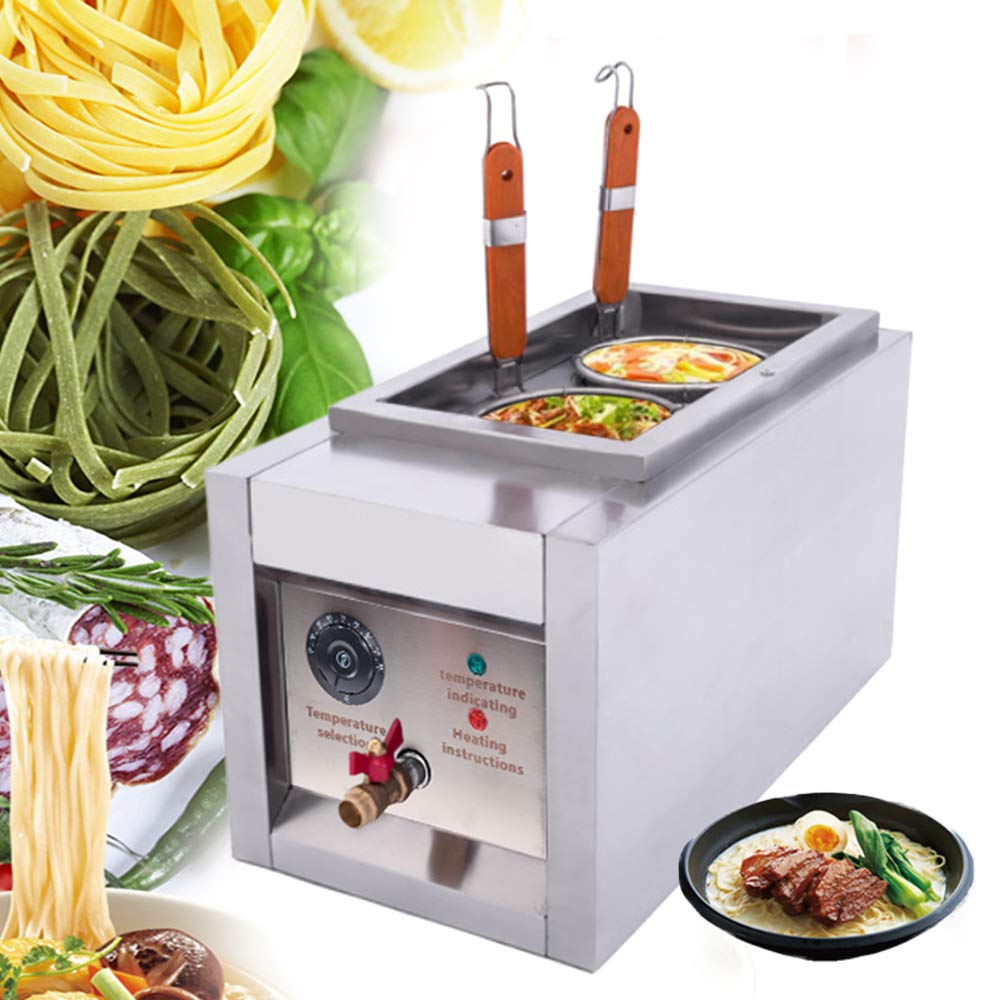 Commercial 2000W 2 Hole Electric Pasta Cooker - 8L Stainless Steel Noodle Cooking Machine with 2 Food-Grade Baskets for Noodles, Pasta, Dumplings & Soup | Perfect for Restaurants, Catering & Home Kitchens