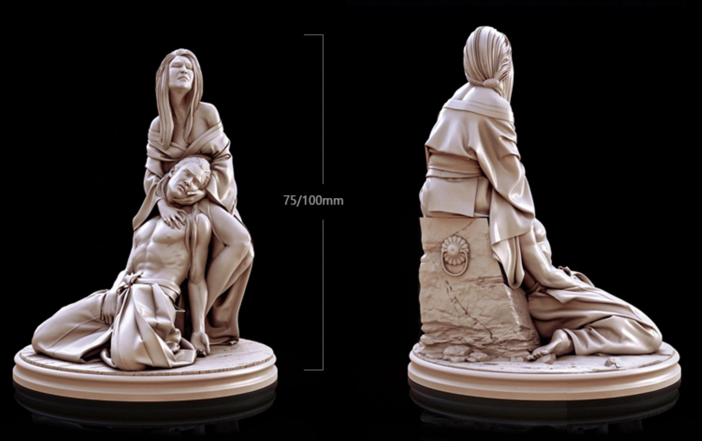 1/24 75mm & 1/18 100mm Resin Model Kit - Sadness Man Unassembled Unpainted Figure RA-499 for DIY Painting and Collecting | Tabletop Gaming & Display Decor