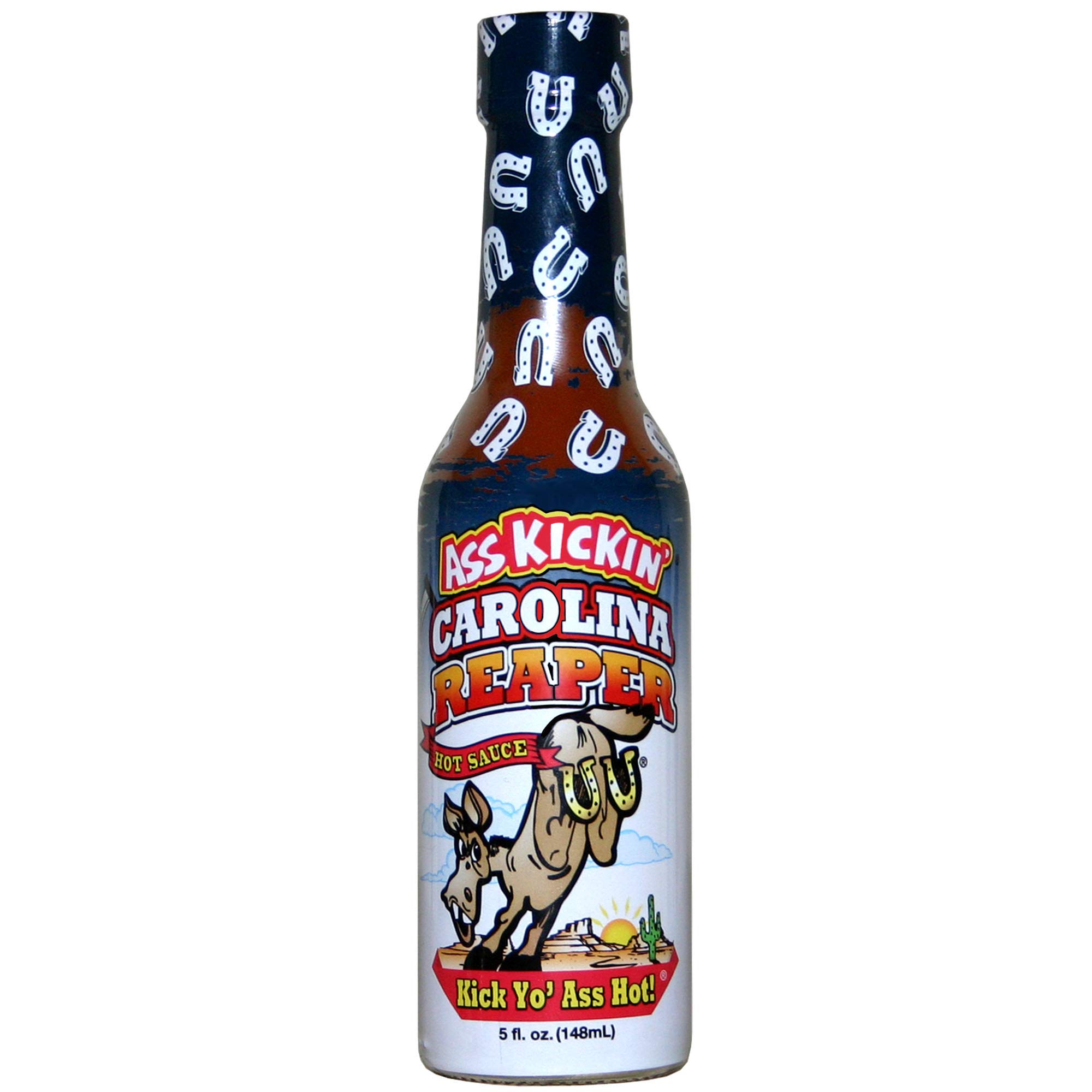 ASS KICKIN' Carolina Reaper Hot Sauce - 5oz (6 Pack) | Premium Gourmet Spicy Sauce for Wings, Tacos & Burgers | Extreme Heat Challenge | Perfect for Gifts, Cooking & BBQ Parties